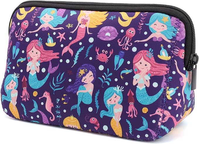 Cosmetic Bag Waterproof Neoprene Zipper Pouch Travel Portable Toiletry Makeup Bags Organizer Case for Women and Girls