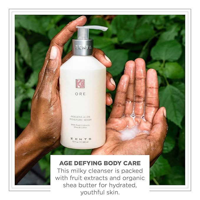Zents Hand & Body Wash (Ore Fragrance) | Hydrating Anti-Aging Cleanser with Organic Shea Butter & Aloe for Dry Skin | Gentle & Nourishing | 10 fl oz