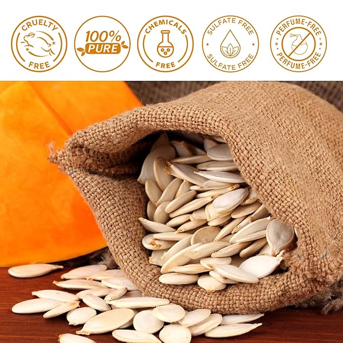 Pumpkin Seed Oil, Pumpkin Seed Oil for Hair Growth, Pure Cold Pressed Pumpkin Seed Oil for Dry Damaged Hair Growth, Hydrating, Scalp Moisturizer, Nourishment - 60ML