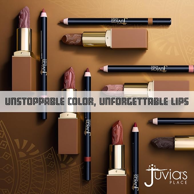 Juvia's Place Long Wear Lip Pencil – Signature – Waterproof & Kiss-proof, Long Lasting Lip Liner, Smooth Makeup Application - Soft Matte Finish Base for Lipstick - 13 Hours of Wear for Everyday Use