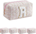 JOVAKIT Makeup Bag Cosmetic Bags for Women, Christmas Gifts for Girls Age 6-18, Alphabet Pink Floral Coquette Zipper Travel Makeup Pouch, Organizer Case Trendy Stuff (Pink Floral R)