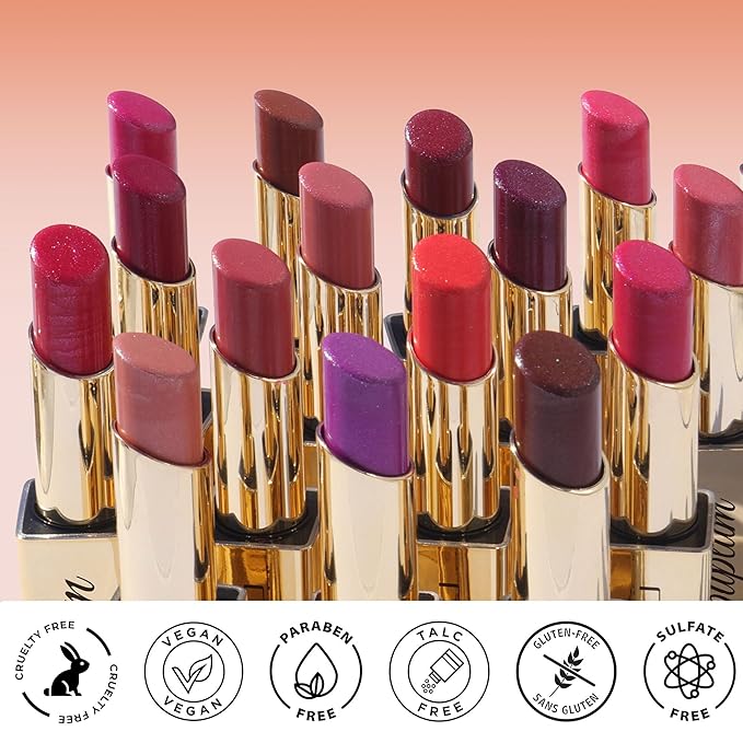 Purple Red Lipstick Moisturizing for Women Shimmer Tinted Lip Balm Hydrate Nourish Mauve Lip Gloss Cruelty Free Lip Makeup, ZG113 Flame