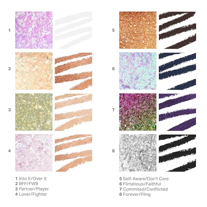 Morphe Mixed Signals Dual-Ended Eyeshadow Stick - Cream Eyeshadow Pigment & Chrome Liquid Flakes for Bold, Layered Eye Makeup Looks - Self Ware/Don't Care (0.96 oz)
