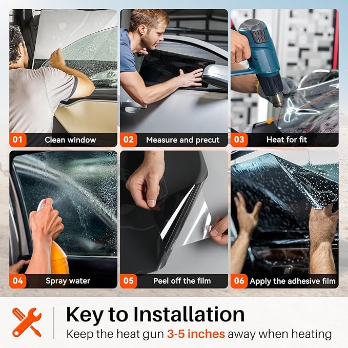 Car Window Tint 15% VLT, 15 Percent Nano Ceramic Window Roll 36" Inch x 20'Ft, Automotive Car Tint for Privacy Sun & Glare Protection UV Heat Blocking, Scratch Resistant 5-Layer