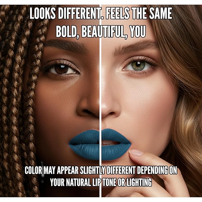 Mynena Cadet Blue Long Lasting Lipstick for Women Waterproof & Transfer-Proof | Hydrating with Shea Butter | Bold Pigment Intense Matte Color Lip Stain | Talc-Free & Vegan Product that Performs | Ivy