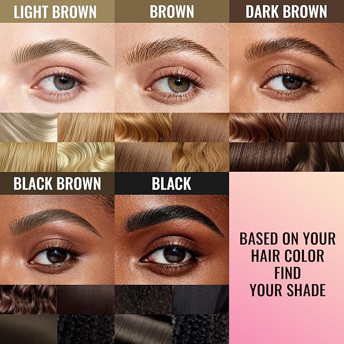 Vevivia Eyebrow Pen - Eyebrow Gel Clear, Dual-Ended Eye Brow Pencils for Women with 4-Fork-Tip and Precise Brush-Tip for Natural Hair-Like Strokes, Last All Day Eyebrow Pencil, Black Brown