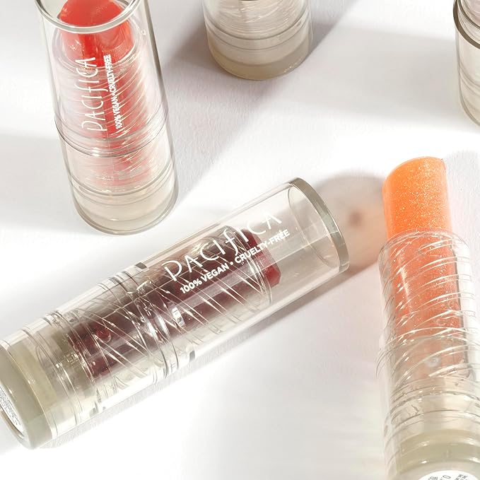 Pacifica Glow Stick Lip Oil – Soft Pink Sheer Hydrating Lip Gloss Balm, Moisturizes Dry Lips w/ Vitamin E & Natural Oils, Non-Sticky Shine, Subtle Tinted Glow, Vegan & Cruelty-Free Clean Beauty .14 oz