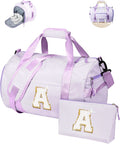 Gift for Teenager, Girls Travel Duffle Bag, Kids Initial Overnight Duffel Bags with Shoe Compartment, Personalized Dance Bag with Cosmetic Pouch, Teen Girl Gifts Trendy Stuff (Letter A)