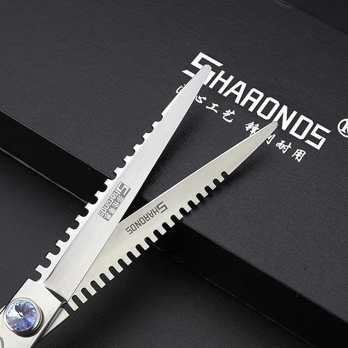 5.5/6 /7 Inch Purple Dragon Knight Professional Japanese Hair Scissors Barber Scissors Set (7 inch 2pc-B)