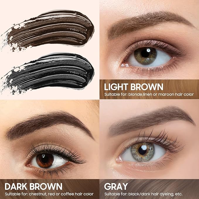 Eyebrow Gel - Eyebrow Pencils for Women, Longwearing Waterproof Volumizing Buildable, Locks Brow Hairs in Place for Fuller & Defined Looking Brows (Light Brown)