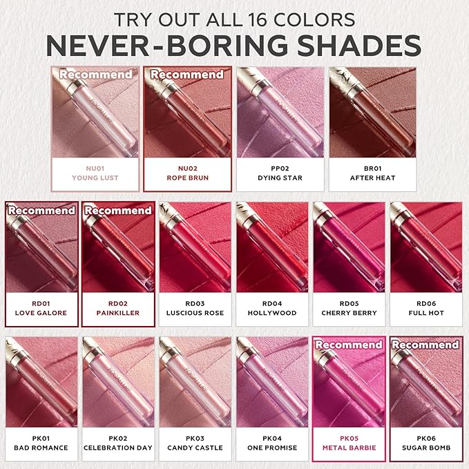 FOCALLURE Metallic Liquid Lipstick,Non Stick Cup Lip Gloss,High Impact Lip Color with Transfer-proof Wear,Long Lasting & Waterproof Lipstick Makeup for Women,Celebration Day