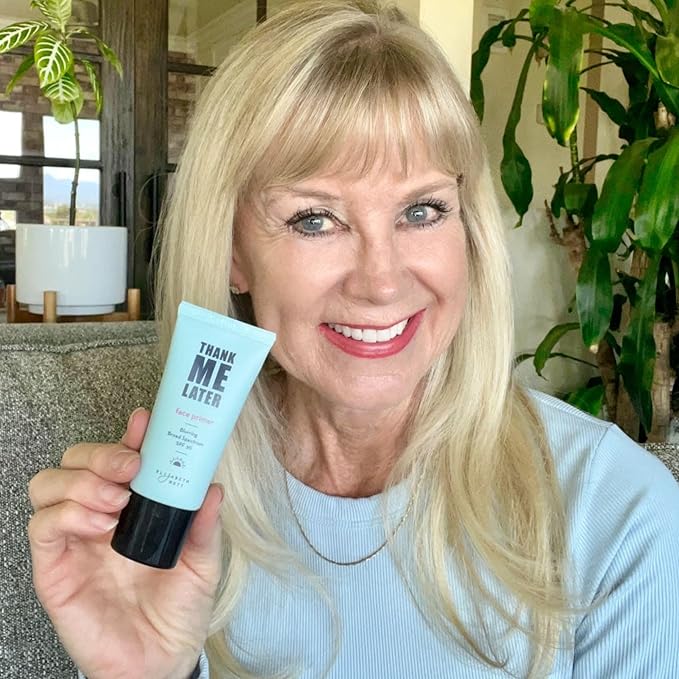 Elizabeth Mott Thank Me Later Blurring Face Primer SPF 30 – Lightweight, Hydrating Makeup Primer - Smooths Fine Lines & Wrinkles for a Soft-Focus Finish – Mineral-Based, Cruelty-Free Formula – 30g