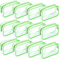 Weewooday 12 Pieces Clear Makeup Bags Cosmetic Storage Bags PVC Zipper Pouches Travel Waterproof Makeup Plastic Case for Women Organizing Toiletries Traveling Bathroom(Large,Green)