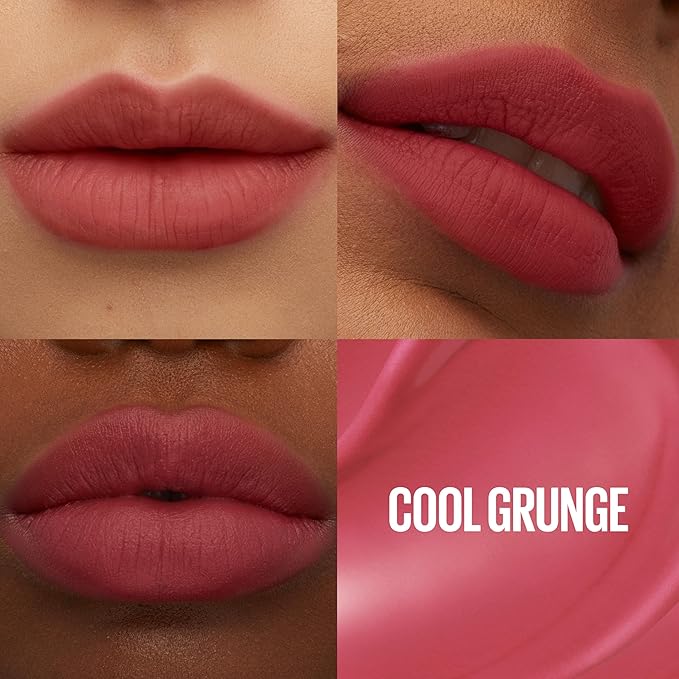 MAYBELLINE Super Stay Teddy Lip Tint, Long Lasting Matte Lipstick for Up To 12HR Wear, Cool Grunge, 1 Count
