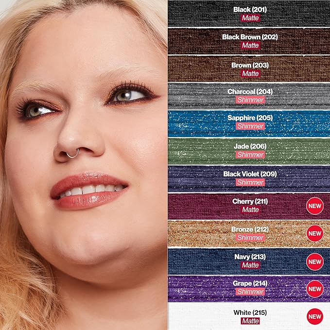 Revlon ColorStay Pencil Waterproof Eyeliner, Smudge-Proof, Eye Makeup with Built-In Sharpener, Stocking Stuffer for Women, 202 Black Brown, 0.01 oz