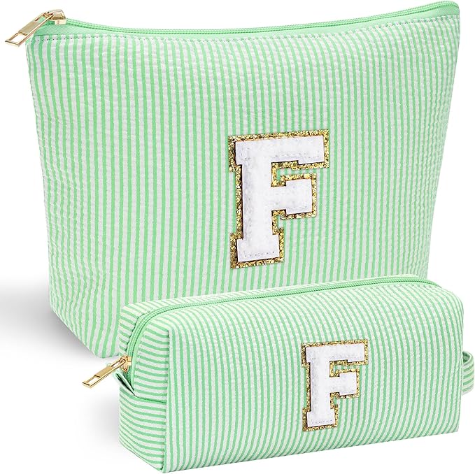 YOOLIFE Gifts - Personalized Mother's Day, Graduation & Birthday Gifts for Women - Monogram Initial Cute Makeup Bag Cosmetic Toiletry Pouch Make Up Case