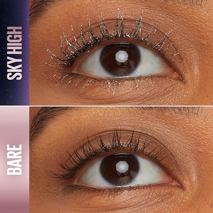 Maybelline Lash Sensational Sky High Glitter Mascara, Diamond Effect Eye Makeup for Lashes and Brows, Washable, Space Diamond, 1 Count