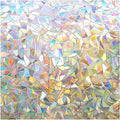rabbitgoo Window Privacy Film Rainbow Film Decorative Window Sticker, 3D Static Stained Glass Cling Tint for Home Heat Control Non-Adhesive, 11.8 x 78.7 inches