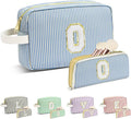 Travel Makeup Bag Christmas Gifts for Women Girl Teens, Personalized Initial Makeup Bag for Cute Teen Girls, Preppy Stuff Toiletry Bag Cosmetic Bag, Teen Girls Gift Trendy Stuff, Letter O