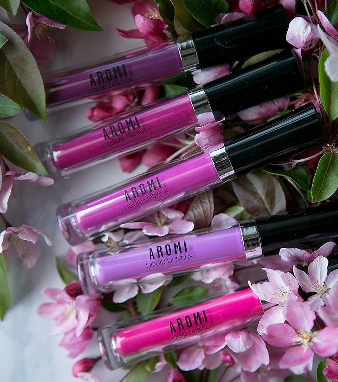 Aromi Neon Pink Liquid Lipstick | Bright Magenta Lip Color, Vegan, Cruelty-free, Hot Pink, Smudge Proof, Waterproof, Long-lasting, Handmade (Electric Orchid)
