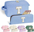 YOOLIFE Initial Travel Makeup Bag Cosmetic Bag - Teen Girl Gifts Trendy Stuff Friend Birthday Gifts for Women Teen Girl Kids