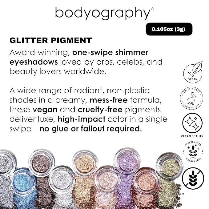 Bodyography Glitter Pigment - Sparkler Peach Gold for Women - 0.105 oz Eye Shadow