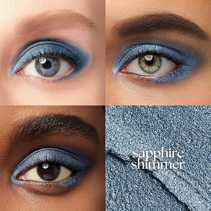 Julep Eyeshadow 101 Cream-to-Powder Waterproof Shadow Stick – Sapphire Shimmer – Long-Lasting, Crease-Proof, Jewel Toned Blue Shimmer Cream Eyeshadow with Built-in Smudger