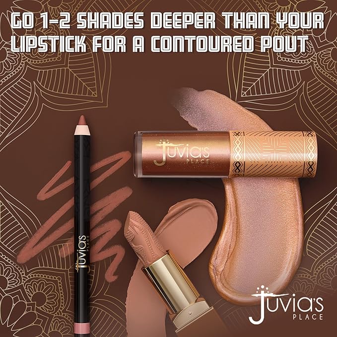 Juvia's Place Long Wear Lip Pencil – Ruby – Waterproof & Kiss-proof, Long Lasting Lip Liner, Smooth Makeup Application - Soft Matte Finish Base for Lipstick - 13 Hours of Wear for Everyday Use