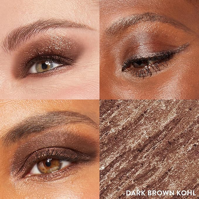 LAURA GELLER NEW YORK Kajal Longwear Kohl Eyeliner Pencil Duo - Dark Brown & Smoky Amethyst - Caffeine and Vitamin E - Smooth & Blendable Liner - Built-In Sharpener