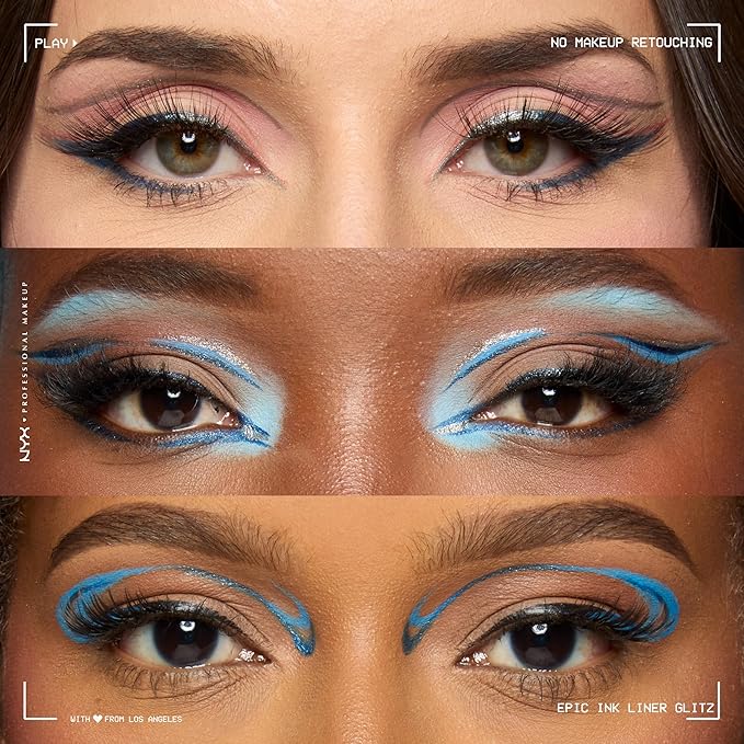 NYX Professional Makeup Epic Ink Liner, Waterproof Matte Liquid Eyeliner with Vegan Formula - Mid Night Rise (Deep Navy)
