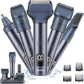 Beard Trimmer for Men, Electric Razors and Hair Clippers Set, Precision Dial Adjustable 20 Settings, All-in-One Shaving Kit for Mens Face Head Nose Body, IPX7 Waterproof Wet/Dry, USB-C Charge Dock
