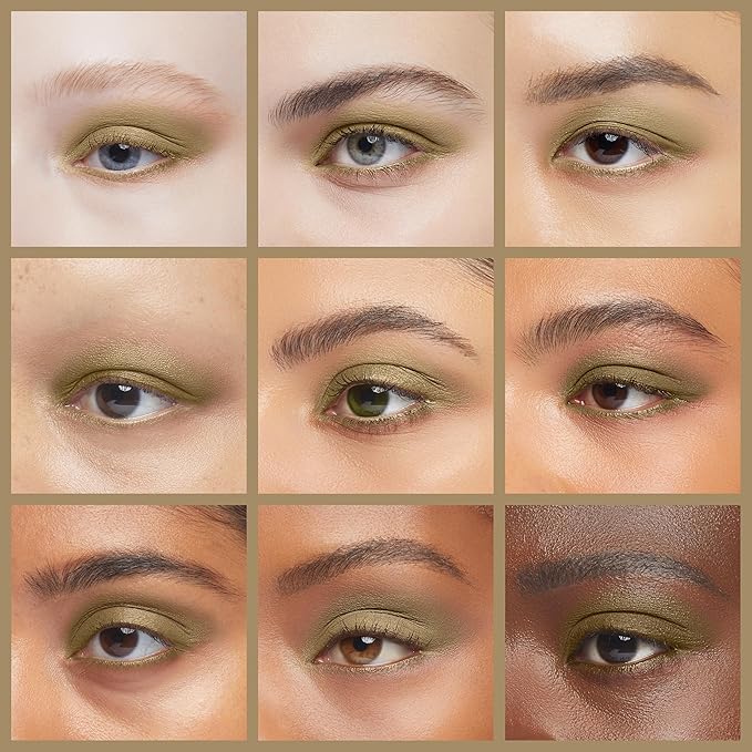 Golden Olive Army Green Sage Shimmering Pressed Powder Single Vegan Eyeshadow; Talc, Paraben & Cruelty Free