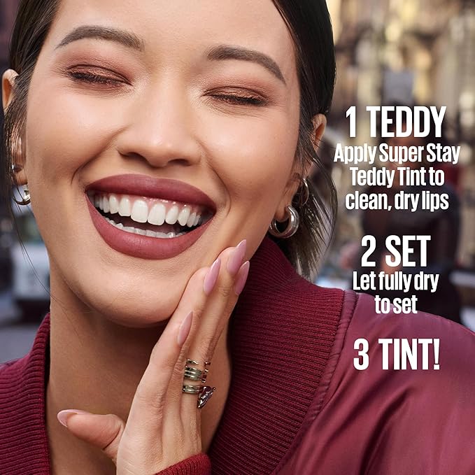 MAYBELLINE Super Stay Teddy Lip Tint, Long Lasting Matte Lipstick For Up To 12HR Wear, Pinky Promise, 1 Count