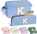 YOOLIFE Initial Travel Makeup Bag Cosmetic Bag - Teen Girl Gifts Trendy Stuff Friend Birthday Gifts for Women Teen Girl Kids
