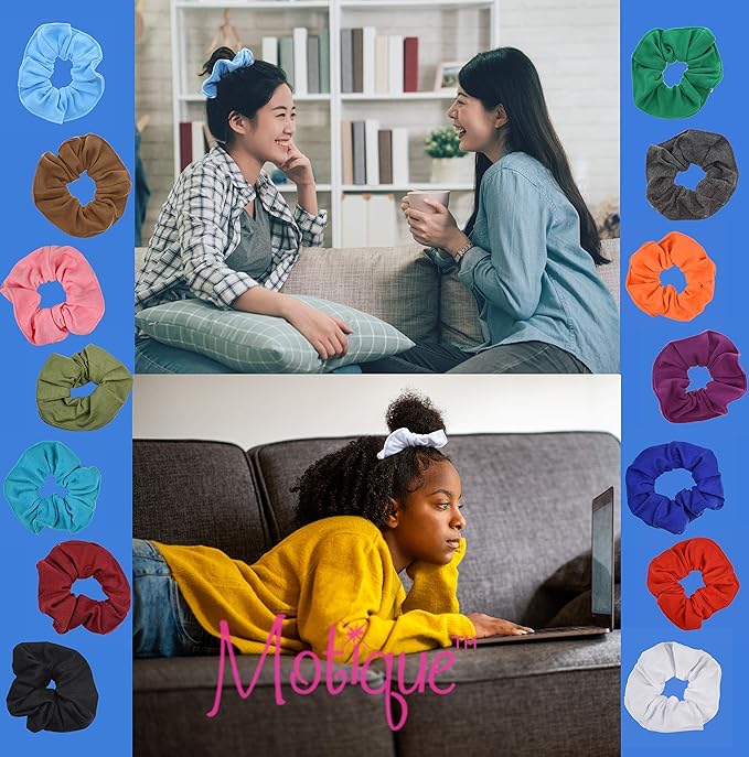 Large Solid Scrunchie - Set of 6 - Dark Grey