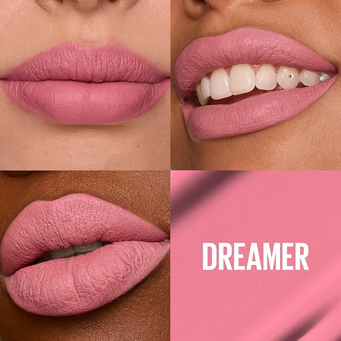 Maybelline Super Stay Matte Ink Liquid Lipstick Makeup, Long Lasting High Impact Color, Up to 16H Wear, Dreamer, Warm Pink Neutral, 1 Count, Packaging May Vary