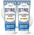 LilyAna Naturals Retinol Cream - Anti-Aging Moisturizer for Face & Neck, Made in USA, Wrinkle Reduction - 1.7oz, 2 Pack