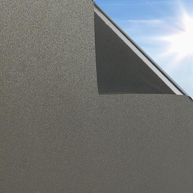 rabbitgoo Privacy Window Film, Static Cling Privacy Film for Glass Windows, Removable Grey Frosted Sun Light Blocking Coverings House Tint for Home Bathroom Garage, Taupe, 23.6 x 78.7 Inches