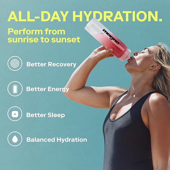 MAGNA Electrolytes Powder Drink Mix for Hydration, Energy & Focus Support with Magnesium L Threonate, Sodium, Potassium, Vitamin D, B6 & B12, Sugar Free, Tea Lemonade Flavor, 14 Servings