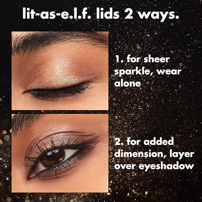 e.l.f. Fine As Fleck Glitter Eyeshadow, Long-Lasting Sheer Eye Makeup With A Shimmer Finish, Soft, Smooth Formula, Vegan & Cruelty-Free, Pop Off Pink