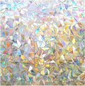 rabbitgoo Window Privacy Film Rainbow Film Decorative Window Sticker, 3D Static Stained Glass Cling Tint for Home Heat Control Non-Adhesive, 23.6 x 157.4 inches
