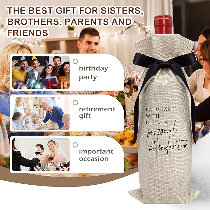RYIGYWE Cute Bow Ribbon Engagement Gift Wine Bag - 1 PCS Bride to Be Gifts for Bridesmaids Bride and Groom Couples Her Him Will You Be My Bridesmaid for Getting Married Engagement Bridal Shower - A55