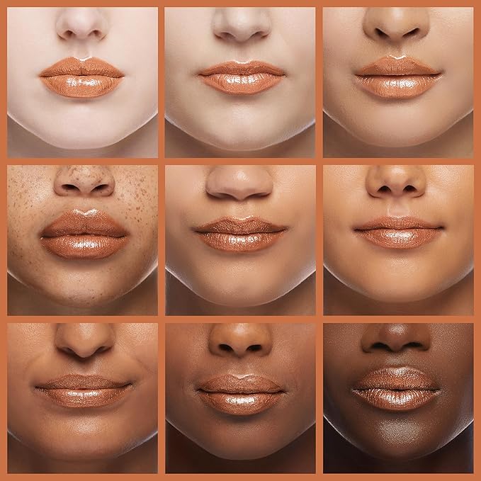 Oulac Pumpkin Color Lipstick with Metallic 3D Shine Hydrating Formula, High Impact Lip Color, Vegan Beauty, Full Coverage Lip Makeup, Christmas Gifts for Women, Persimmons(19)
