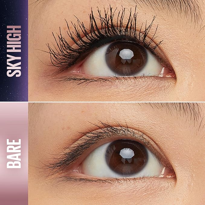 Maybelline Lash Sensational Sky High Waterproof Mascara Makeup, Volumizing, Lengthening, Defining, Curling, Multiplying, Buildable Formula, Very Black, 1 Count