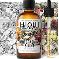 HIQILI White Jasmine & Mint Fragrance Oil for Diffuser, Candle, Soap & Perfume Making, Floral Herbal Scent with Fresh Tea Notes, Long-Lasting Scent - 1 Fl Oz