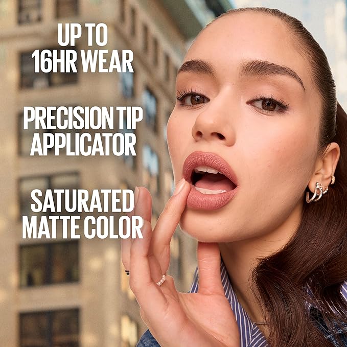 Maybelline Super Stay Matte Ink Liquid Lipstick Makeup, Long Lasting High Impact Color, Up to 16H Wear, Dreamer, Warm Pink Neutral, 1 Count, Packaging May Vary