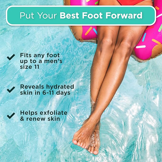 DERMORA Foot Peel Mask | Skin Exfoliating Foot Masks | Dry, Cracked Feet, Callus, Dead Skin Remover | Baby Soft Feet | Original Scent | Pack of 4 | Regular