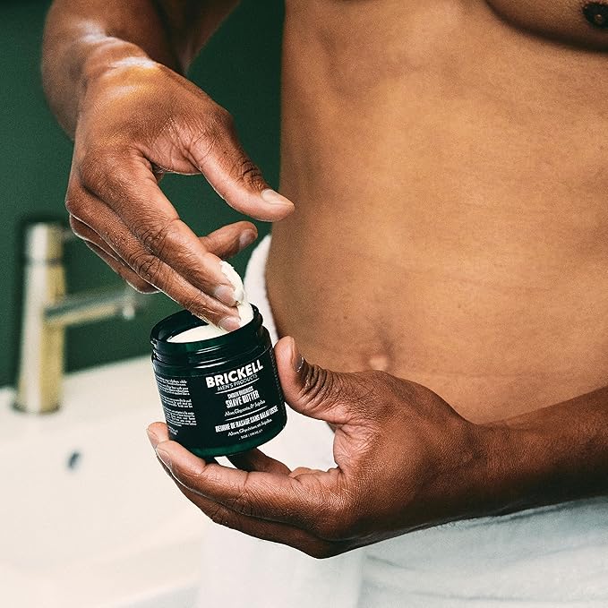 Brickell Men's Smooth Brushless Shave Butter for Men, Natural and Organic Smooth Shaving Butter to Fight Nicks, Cuts and Razor Burn, 2 Ounce, Scented