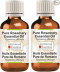 Greenwood Essential Pure Rosemary Essential Oil (Rosmarinus officinalis) Steam Distilled (Pack of Two) 100ml X 2 (6.76 oz)