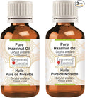 Greenwood Essential Pure Hazelnut Oil (Corylus avellana) Cold Pressed (Pack of Two) 100ml X 2 (6.76 oz)